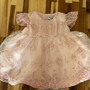 Rare Editions Pink Floral Kids Formal Dress